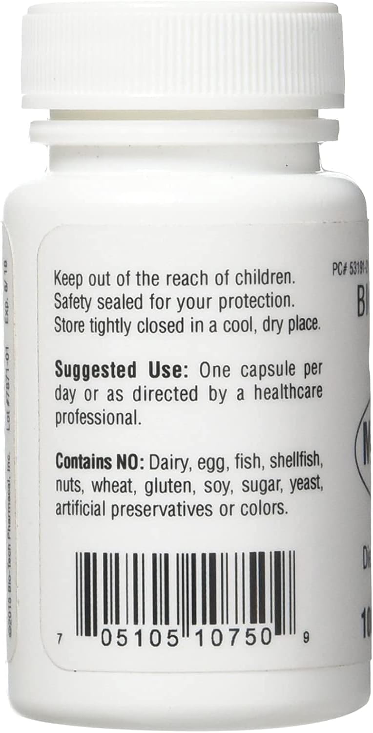 Close-up of Bio-Tech Pharmacal Melatonin label highlights dosage details for confident dosing.
