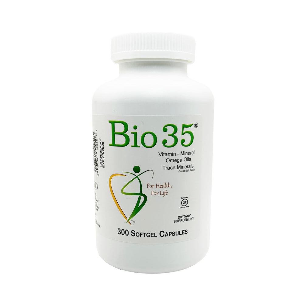 Biotek Bio35 bottle front label highlights daily energy support