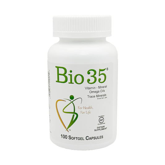 Biotek Bio-35 bottle with softgels for daily wellness support.
