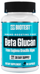 Biotest Beta-Glucan bottle front showing 600 mg dose for immune support.