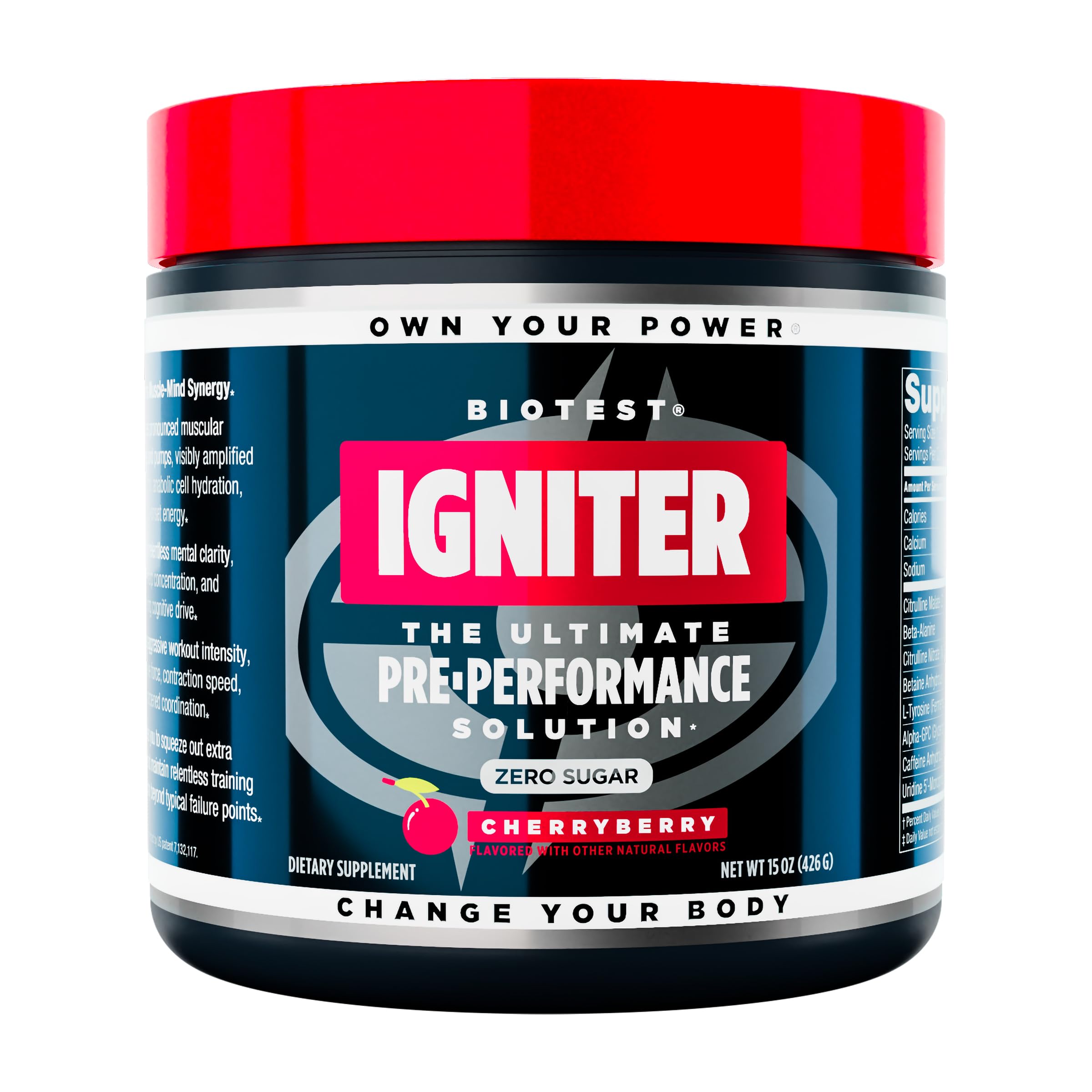 Biotest Igniter Motivation Switch bottle front view for motivation support.