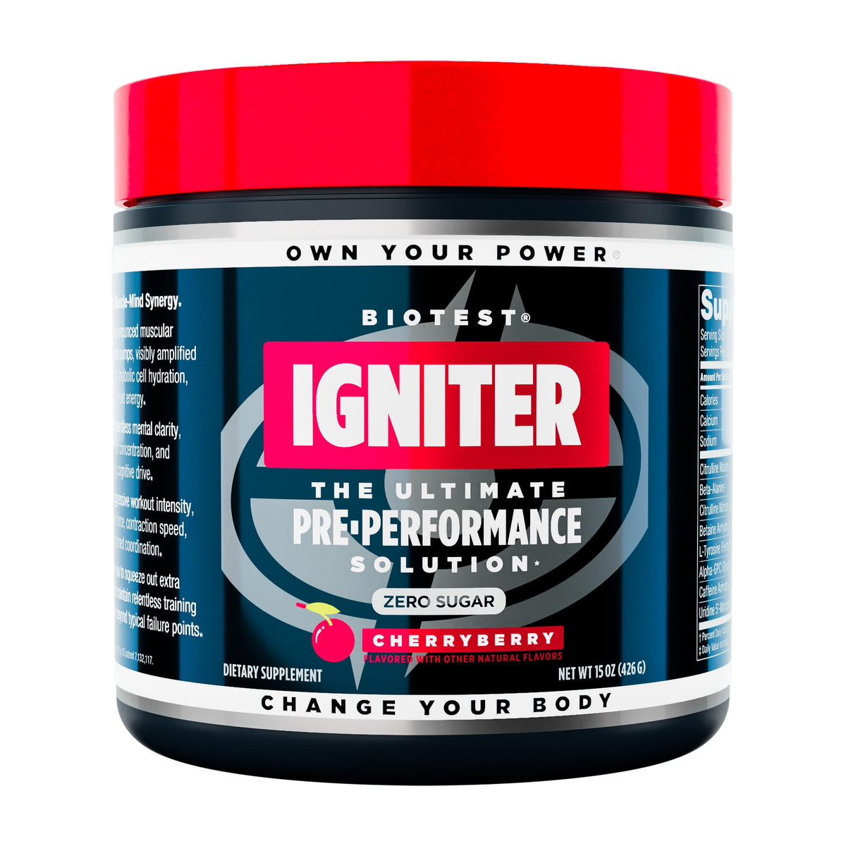 Biotest Igniter Motivation Switch bottle front view for motivation support.