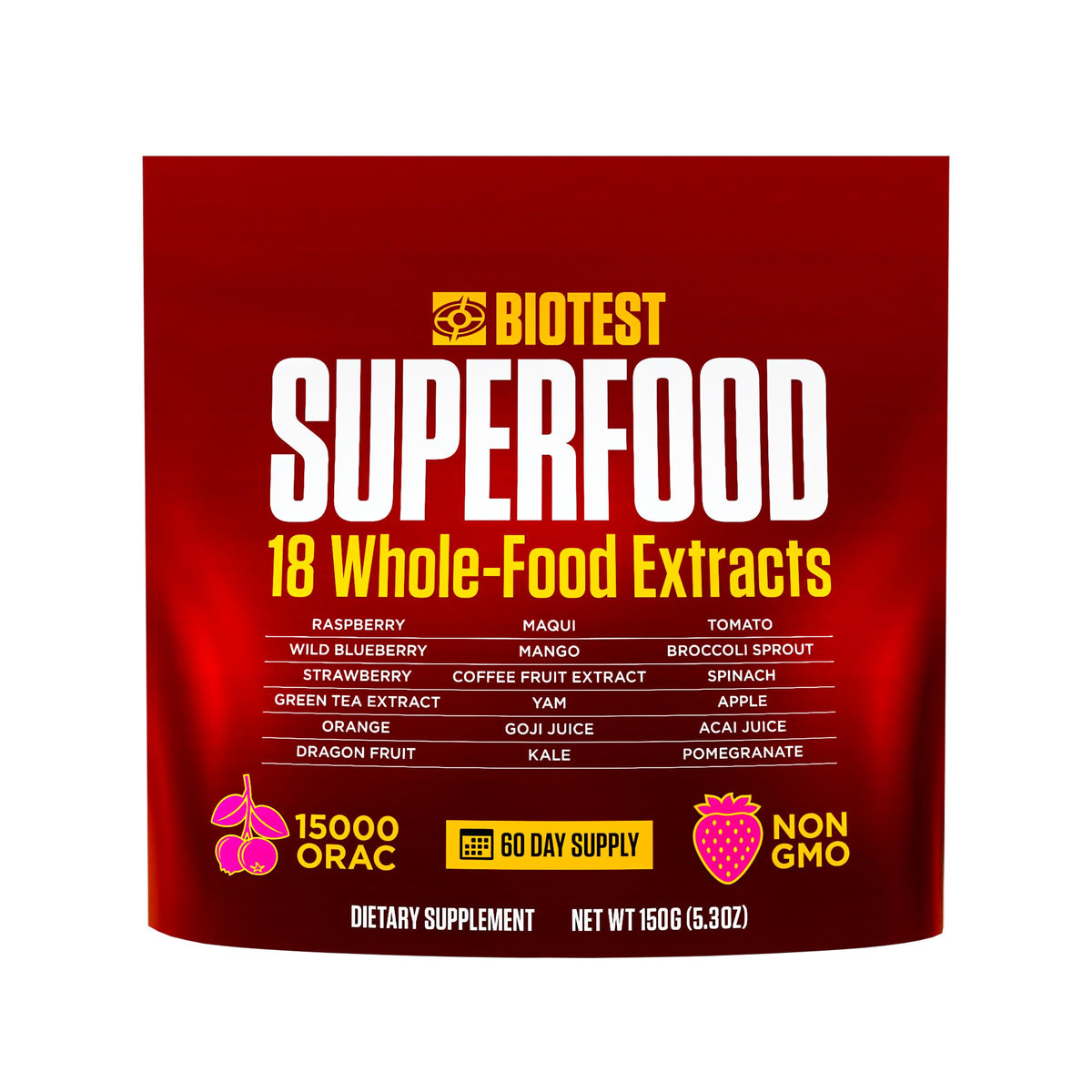 Biotest Superfood bottle-front for daily berry polyphenol support.