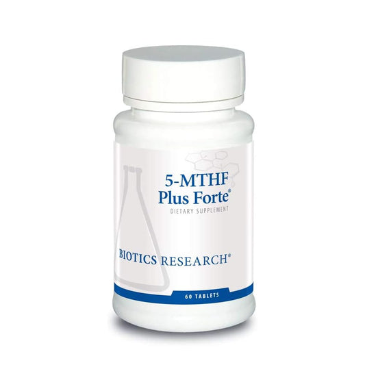 Biotics Research 5-MTHF Plus Forte bottle showing calm mood support