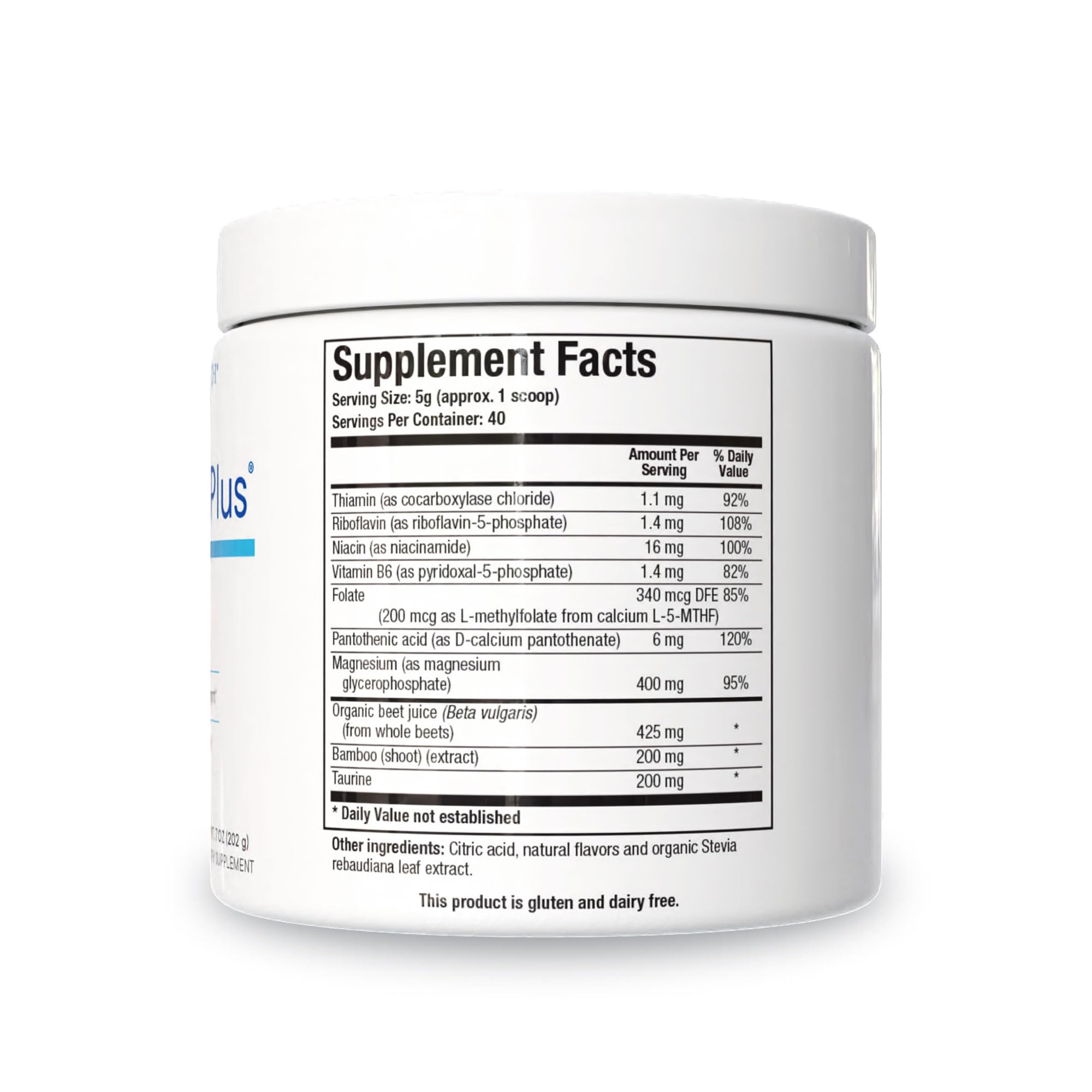 Biotics Research Acti-Mag Plus label close-up showing ingredients and magnesium content.