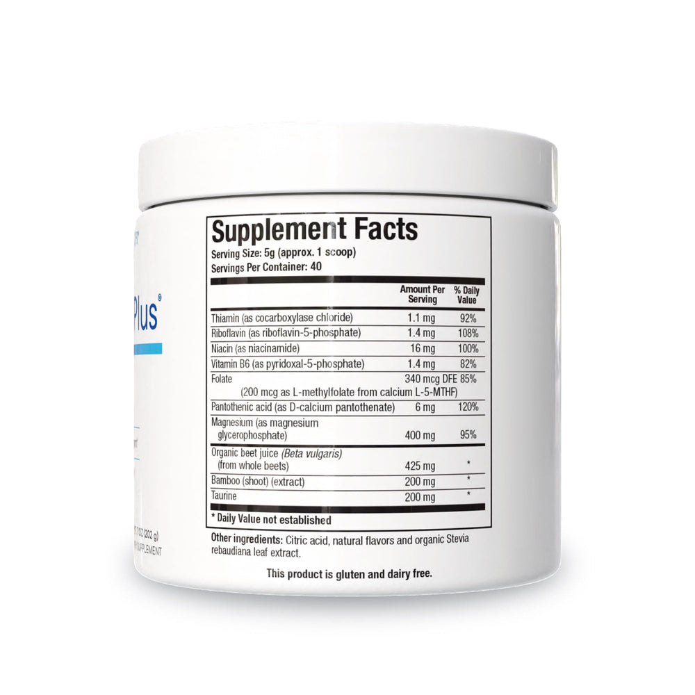 Biotics Research Acti-Mag Plus label close-up showing ingredients and magnesium content.