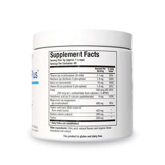 Biotics Research Acti-Mag Plus label close-up showing ingredients and magnesium content.