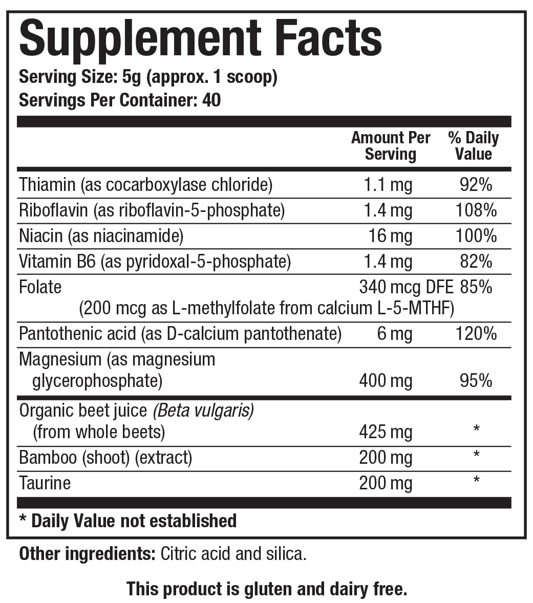 BIOTICS RESEARCH Acti-Mag Pure tin back label highlighting purity and safety features