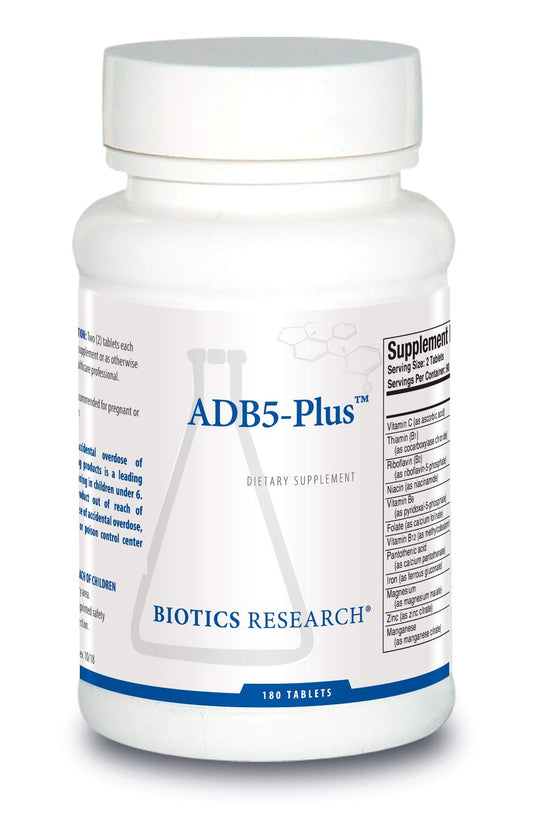 Biotics Research ADB5-Plus bottle-front view signaling adrenal support.