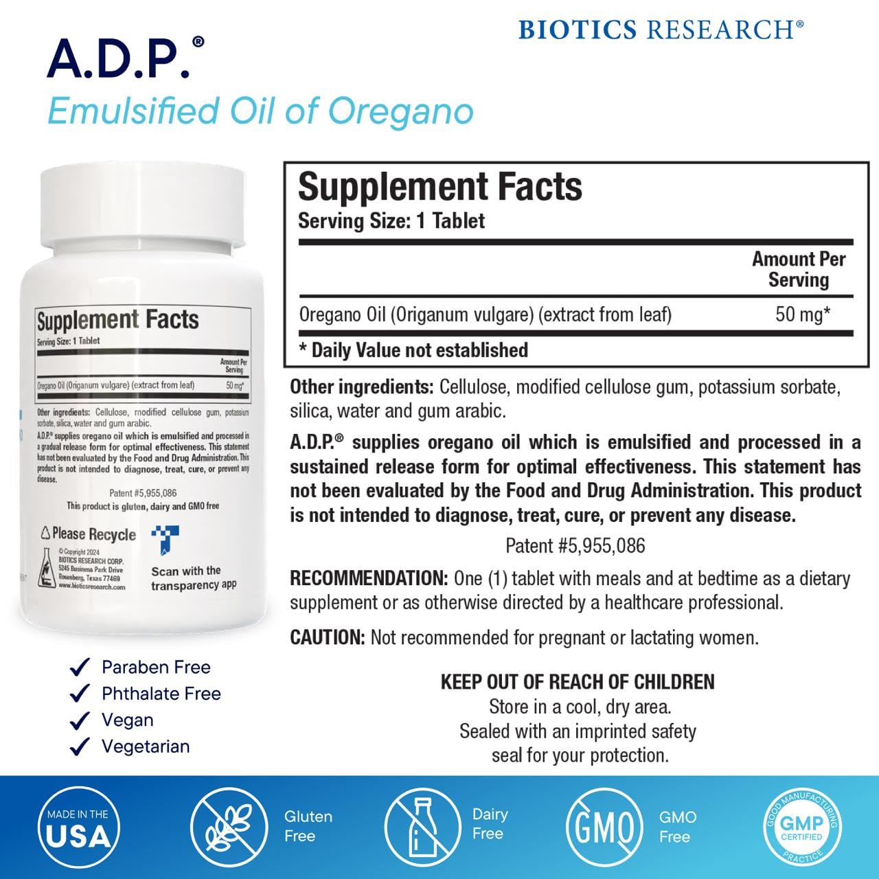 Biotics Research ADP oregano capsules offer high absorption with gentle tolerability