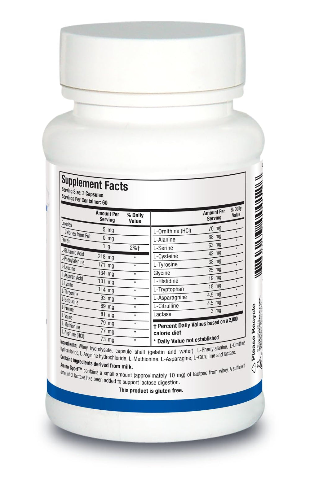 Biotics Research Amino Sport capsules close-up highlighting essential amino acids.