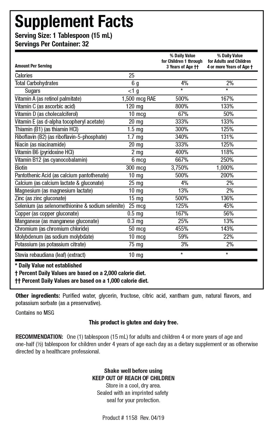 Biotics Research Aqueous Multi Plus dosing spoon ready for measured daily intake.