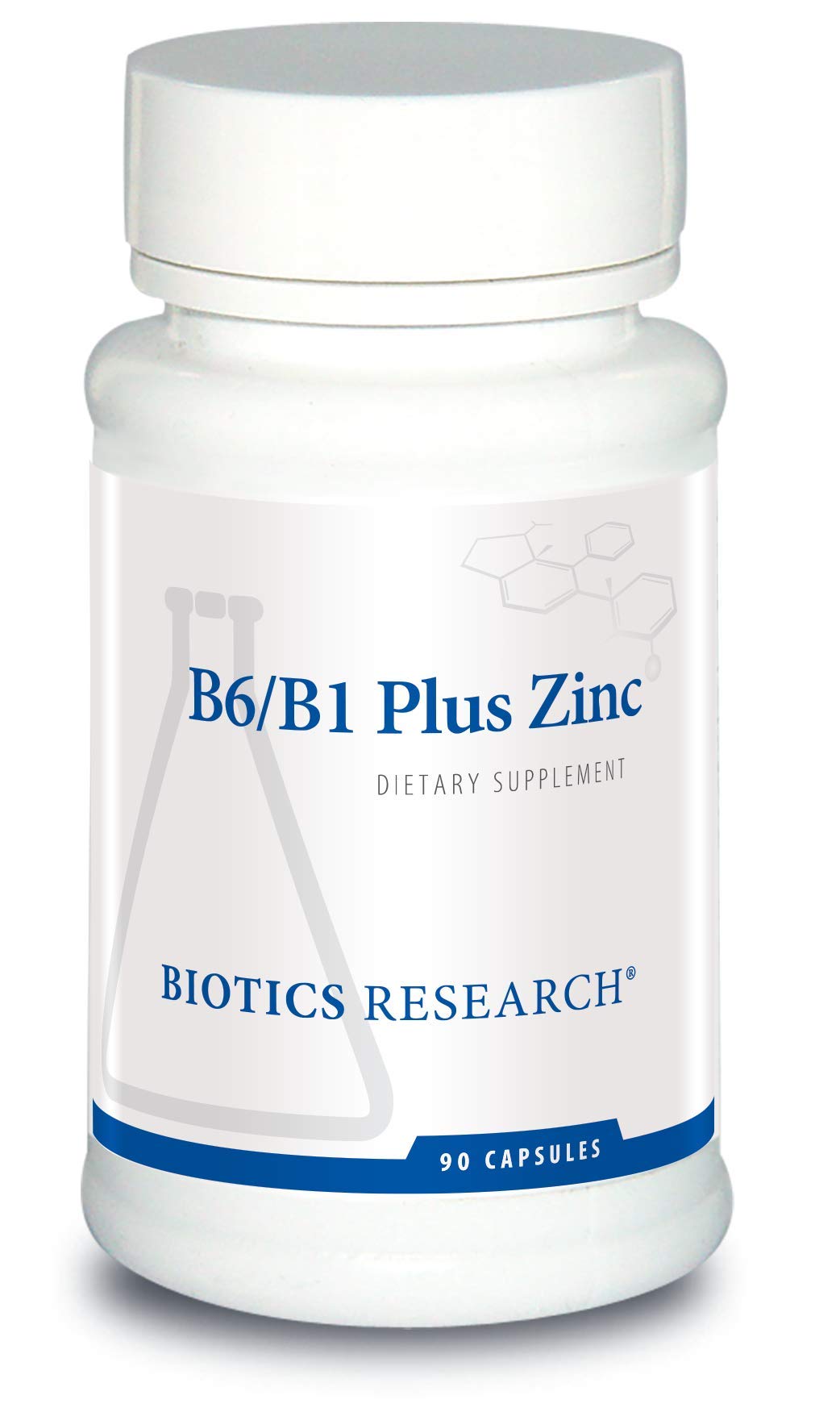 BIOTICS RESEARCH B6 B1 Plus Zinc bottle shown for nervous system support
