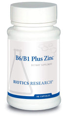 BIOTICS RESEARCH B6 B1 Plus Zinc bottle shown for nervous system support