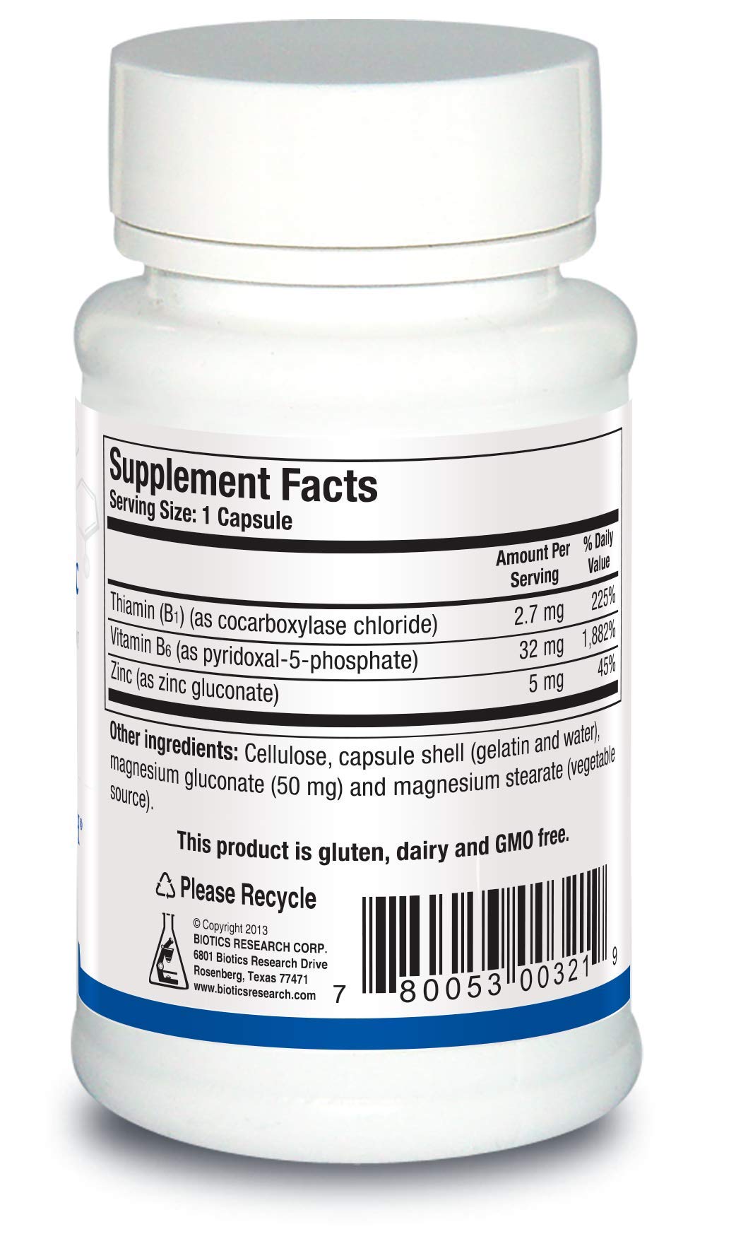 BIOTICS RESEARCH B6 B1 Plus Zinc tablets arranged for daily metabolism support