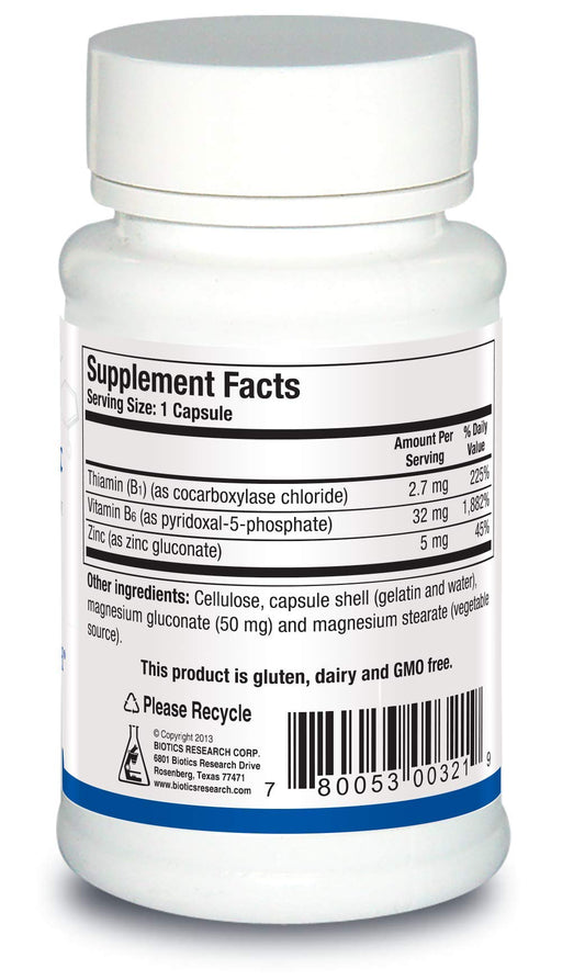 BIOTICS RESEARCH B6 B1 Plus Zinc tablets arranged for daily metabolism support