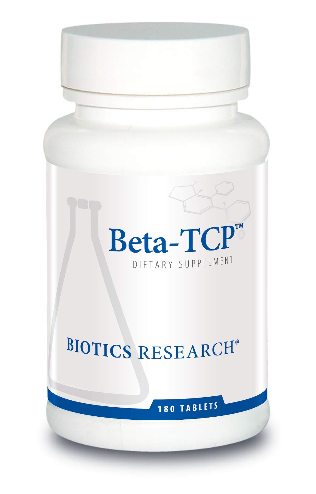 Biotics Research Beta-TCP bottle packaging highlights a digestion-support enzyme option