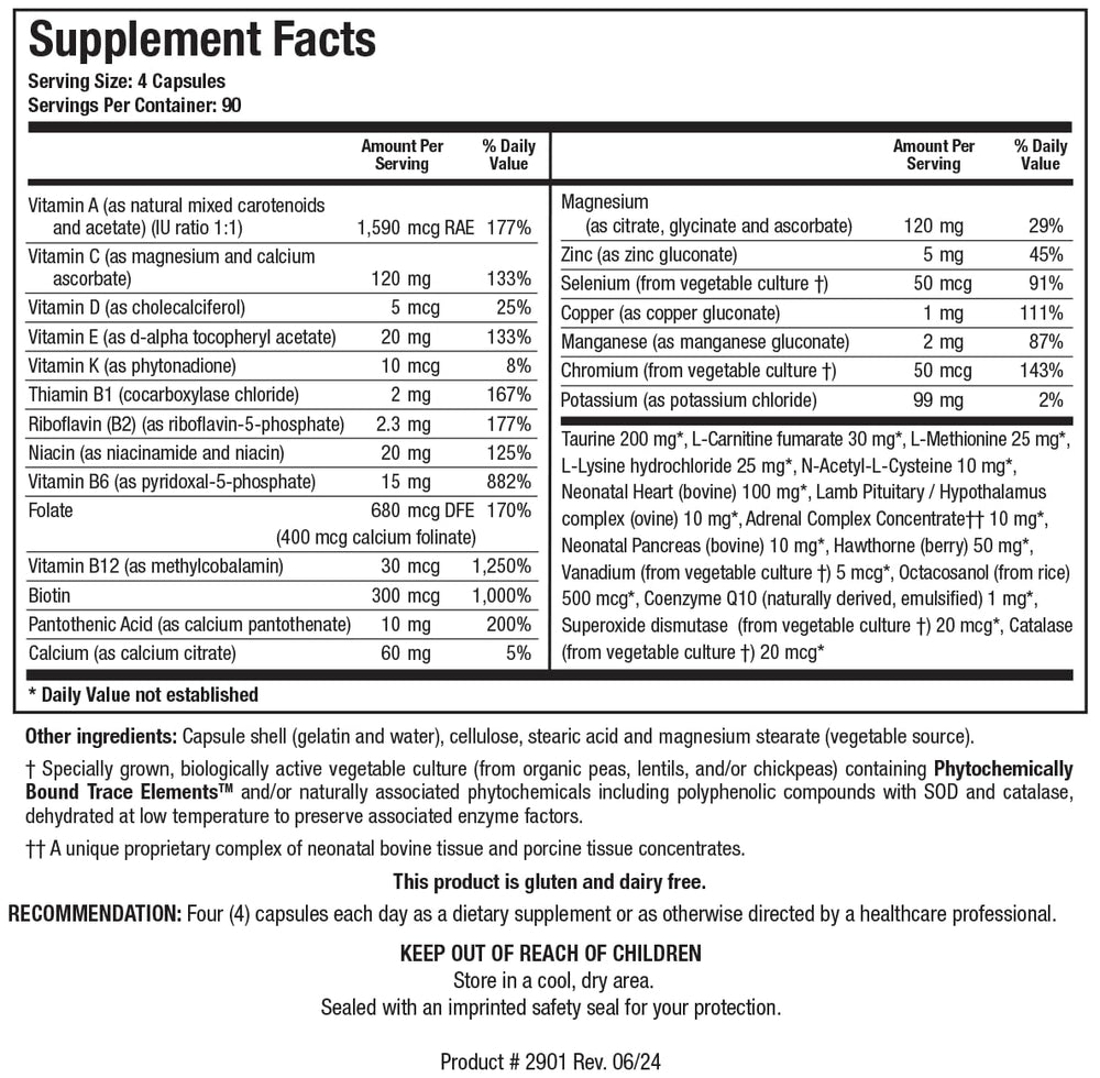 Bio Cardiozyme Forte capsules illustrating daily heart vitamins and minerals