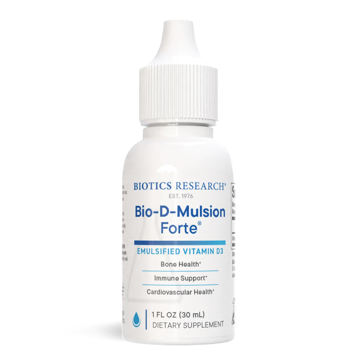 BIOTICS RESEARCH Bio-D-Mulsion Forte bottle for daily vitamin D.