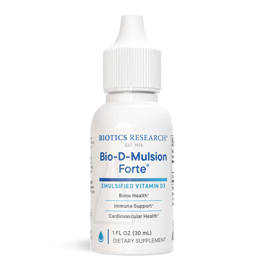 BIOTICS RESEARCH Bio-D-Mulsion Forte bottle for daily vitamin D.