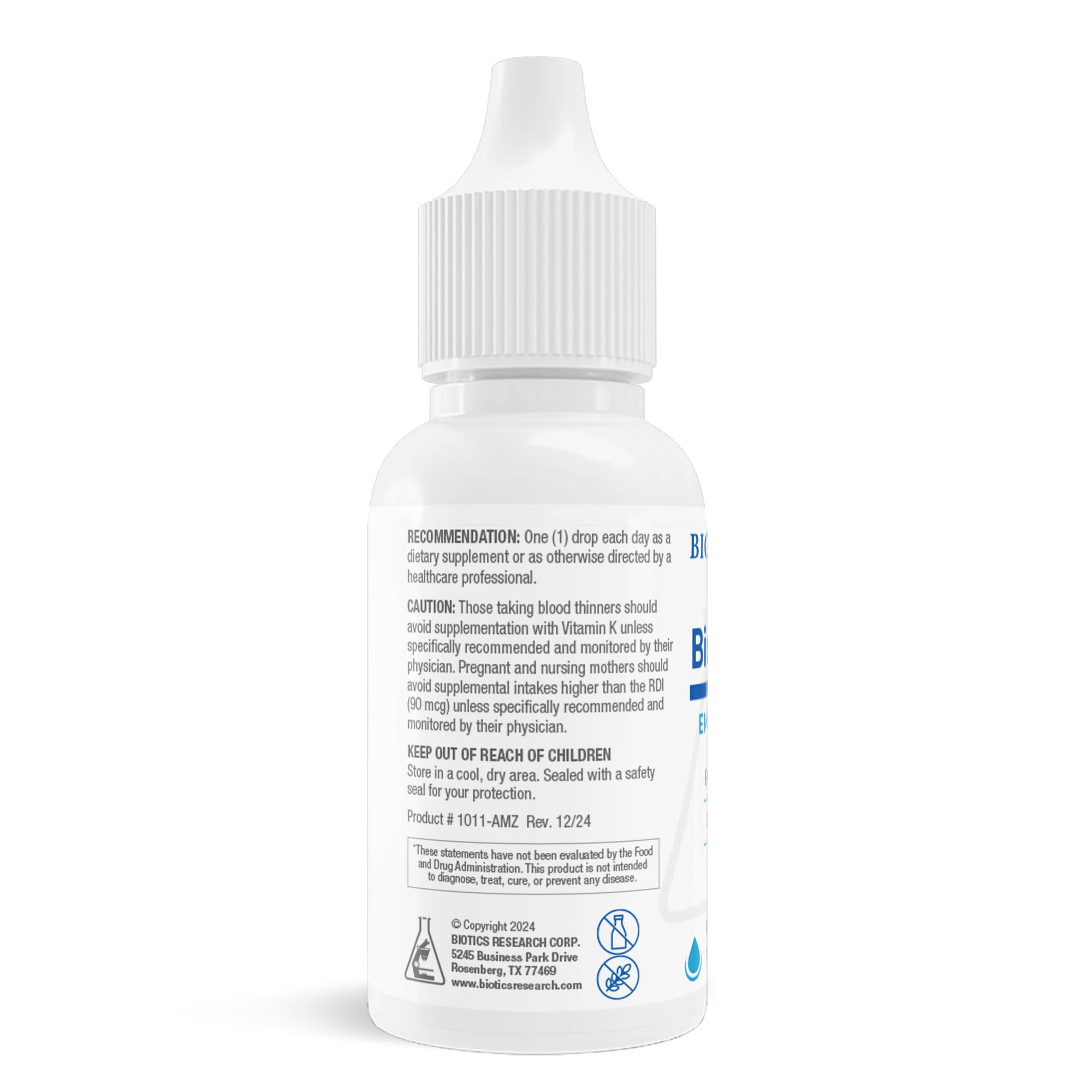 Biotics Research Bio K Mulsion bottle marked USA manufactured quality