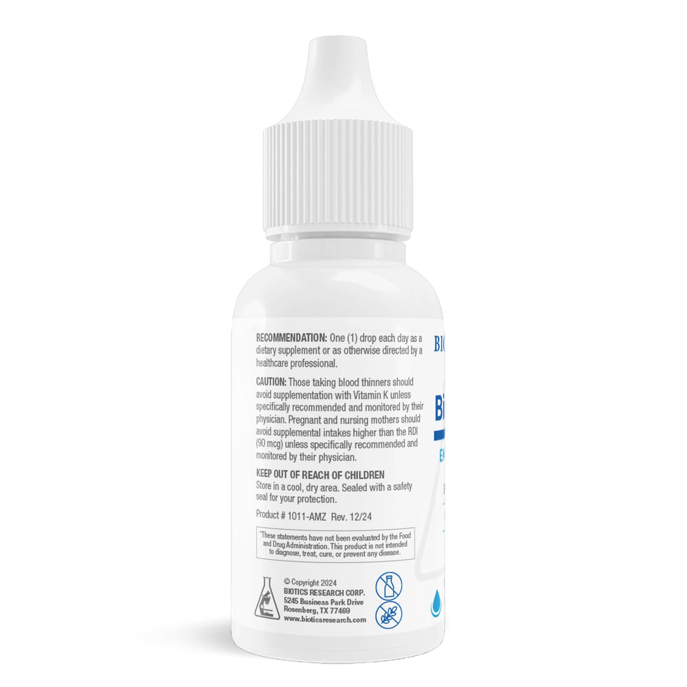 Biotics Research Bio K Mulsion bottle marked USA manufactured quality