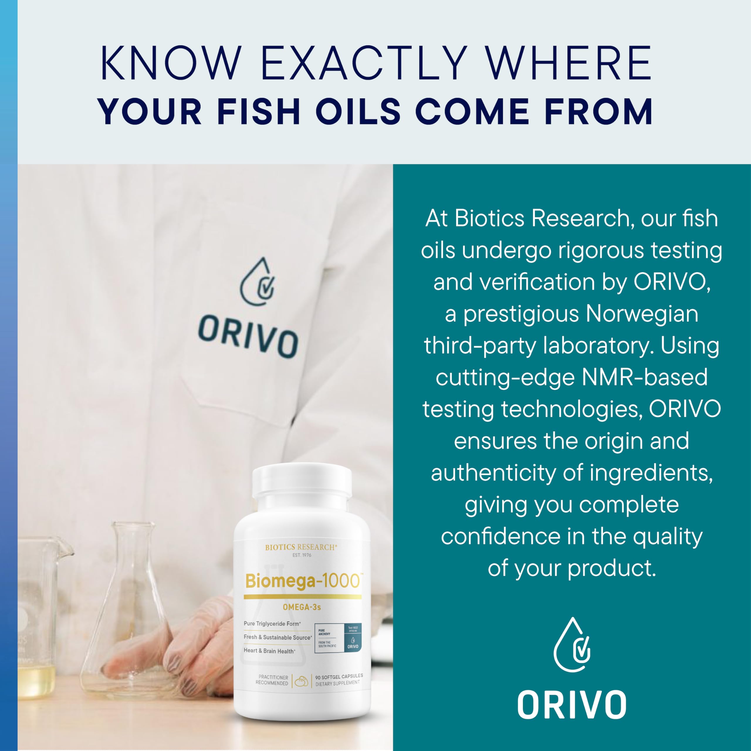 Biotics Research Biomega-1000 bottle on desk suggests easy daily supplementation.