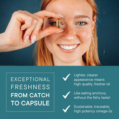 Biotics Research Biomega-1000 packaging in hand demonstrates portable omega-3 on the go.