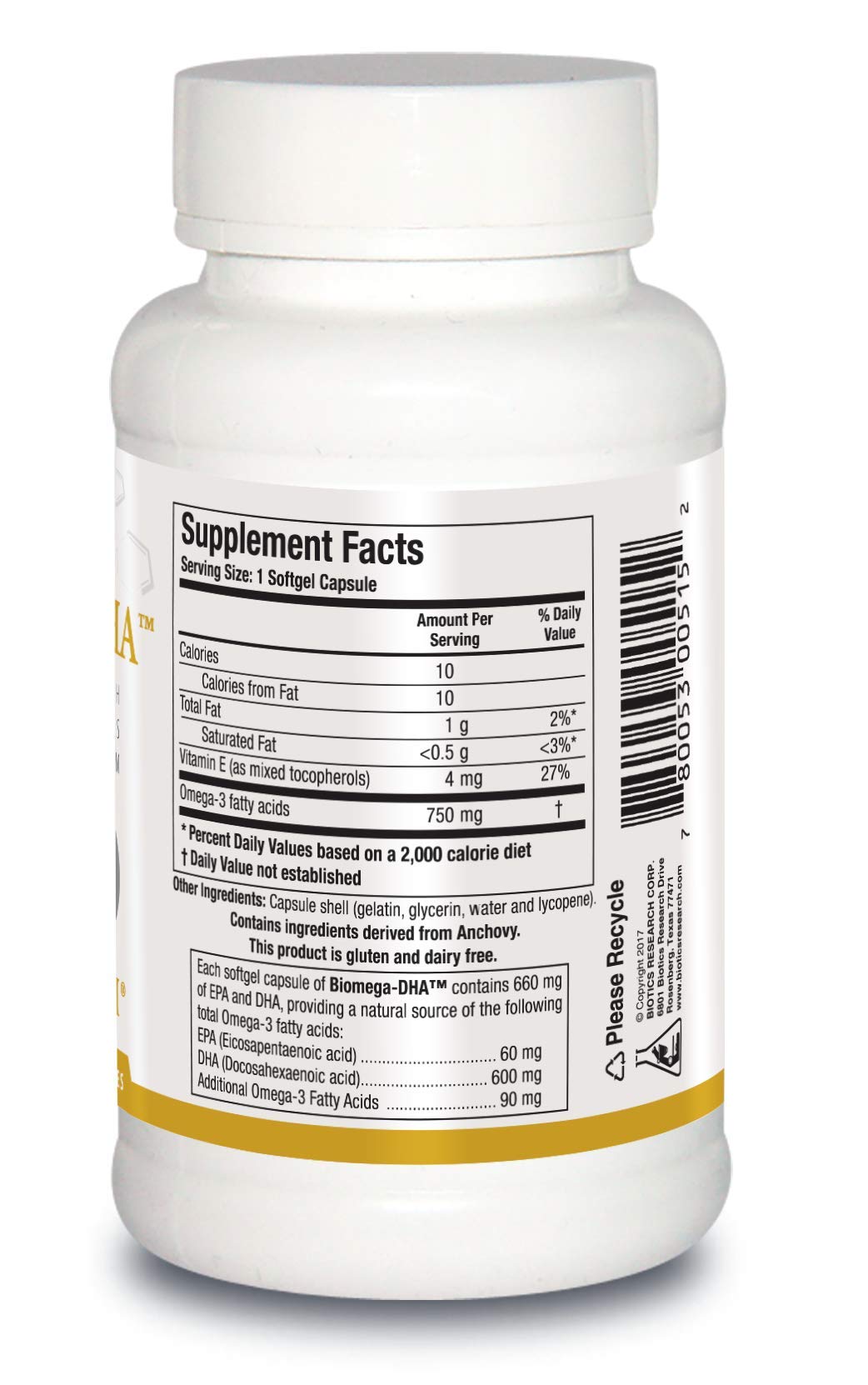 Biomega DHA softgels closeup showing easy daily supplementation.