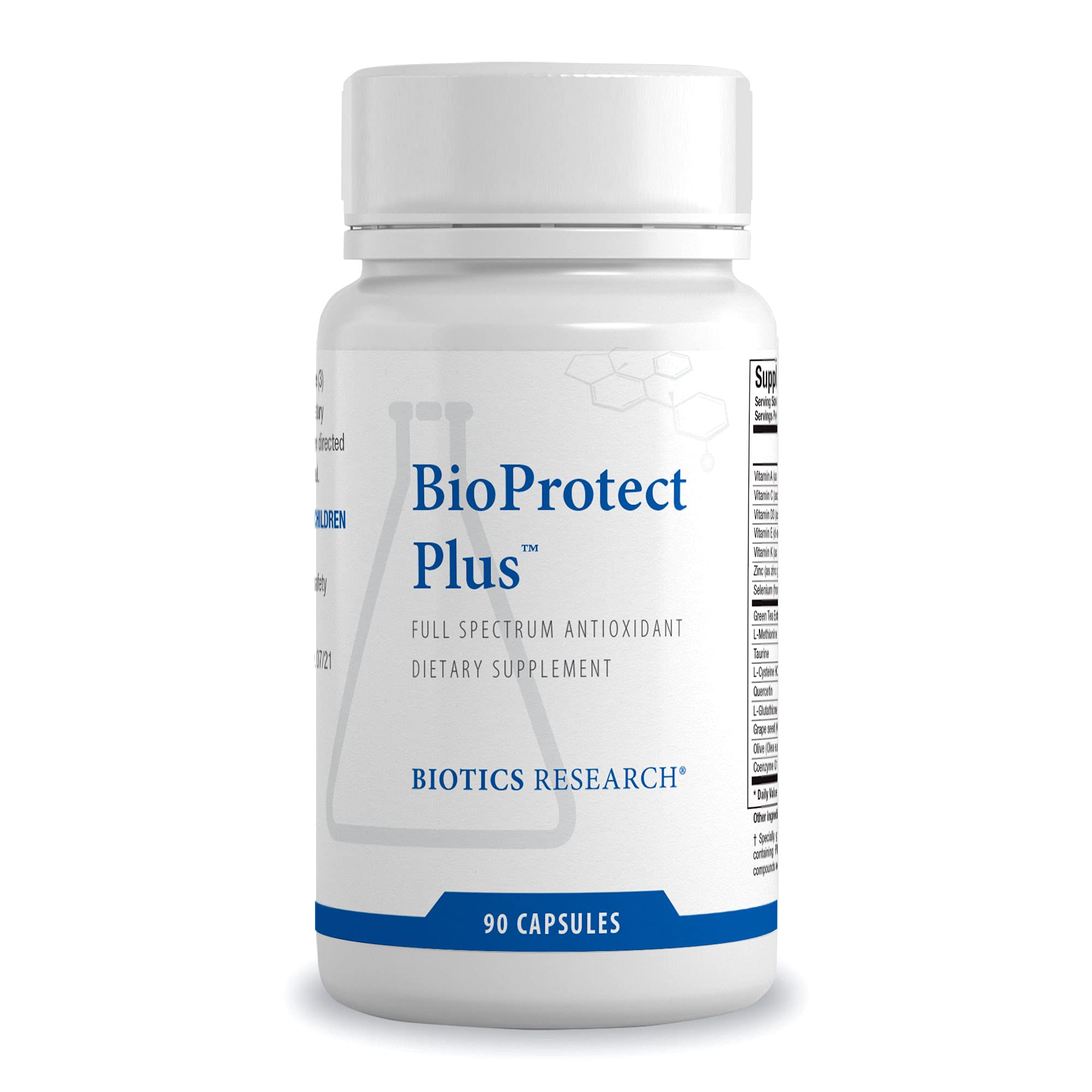 BioProtect Plus bottle front displays the antioxidant formula for daily support.