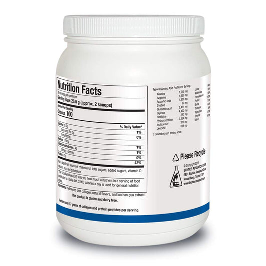 BIOTICS RESEARCH collagen protein vanilla creme powder ready to mix in shakes