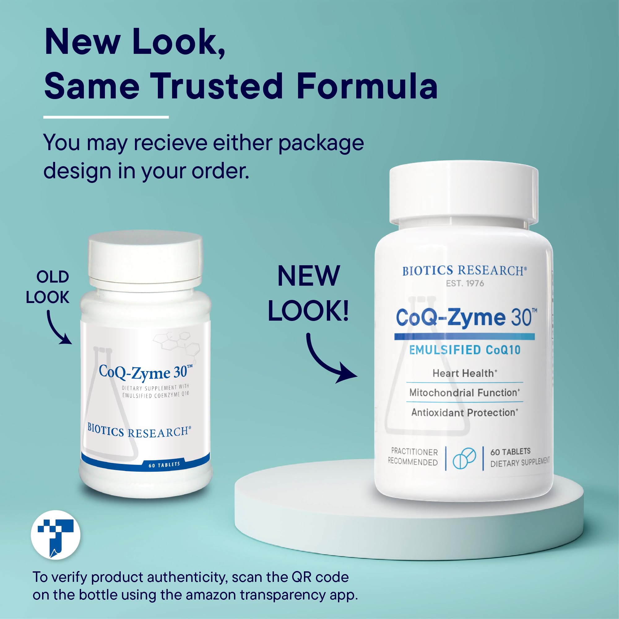 Supplement facts label for Biotics Research CoQZyme 30 aids informed dosing
