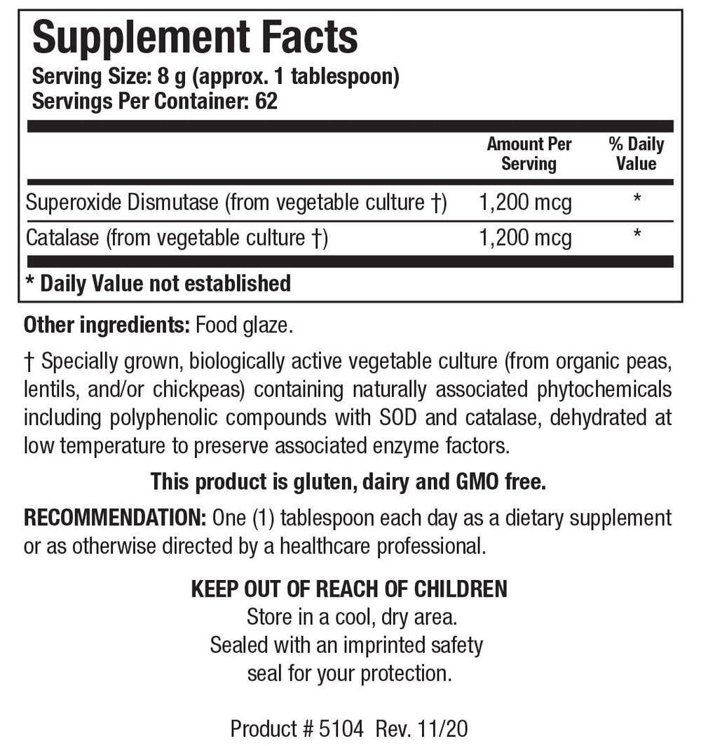 Biotics Research Dismuzyme Plus granules with scoop showing easy daily serving.