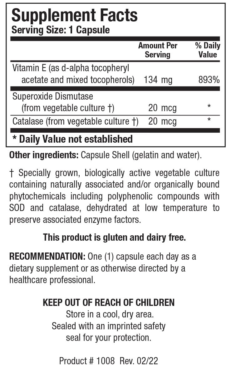 Biotics Research E Mulsion 2 capsules illustrating vitamin E for cardiovascular health