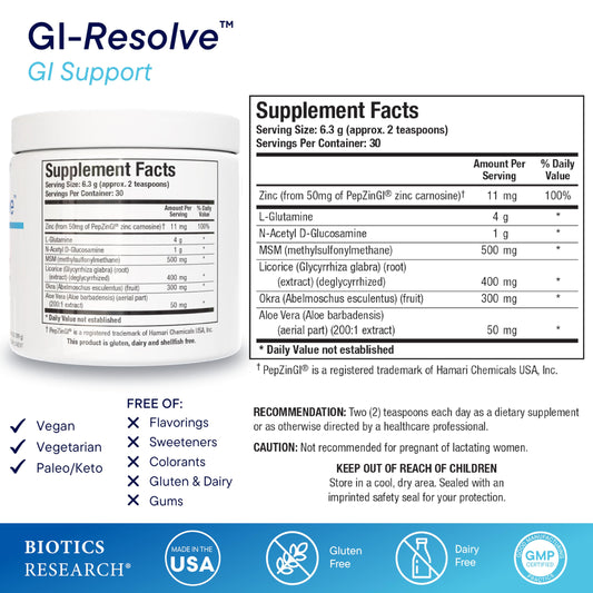 GI Resolve scoop for convenient daily dosing and digestion support