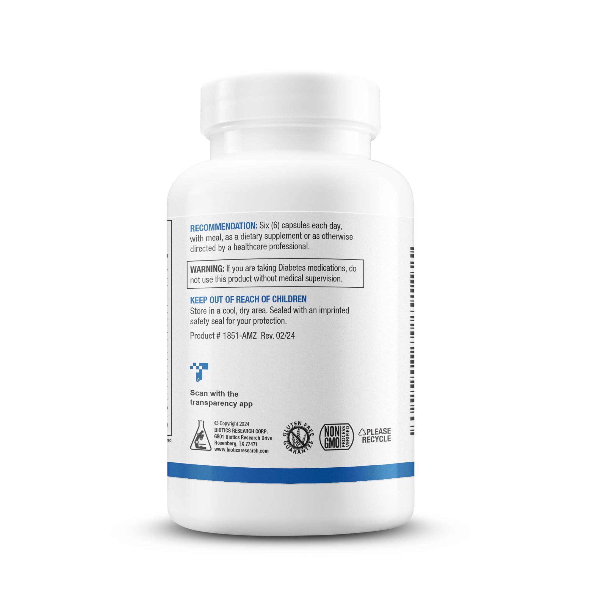 Biotics Research GlucoBalance capsules in hand, convenient daily support.