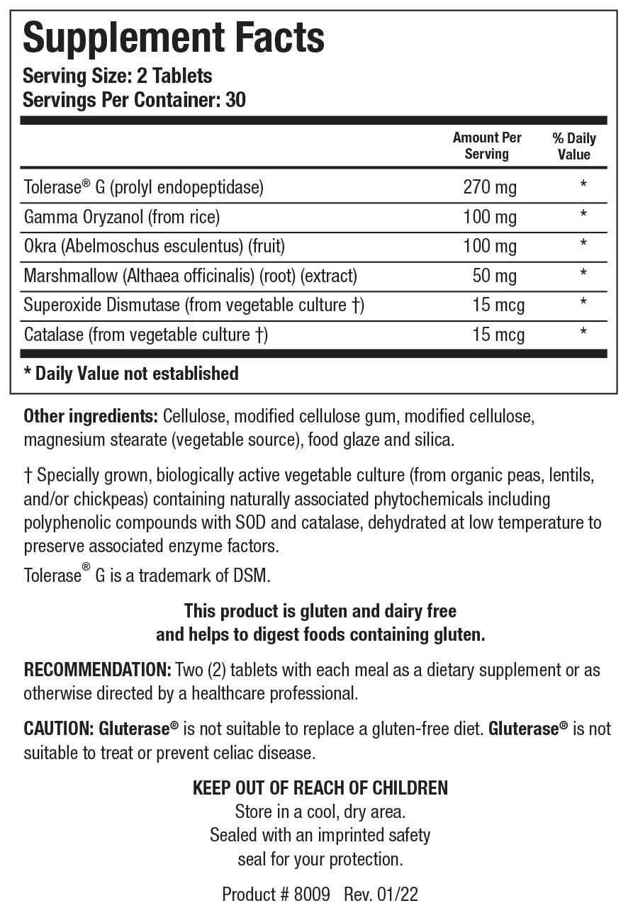 Biotics Research Gluterase capsules close-up highlighting enzyme blend for GI comfort