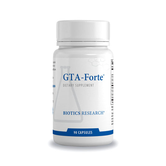 Biotics Research GTA-Forte bottle and label signaling endocrine support for daily balance