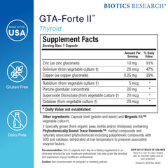 Biotics Research GTA Forte II selenium and rubidium phytochemically bound elements