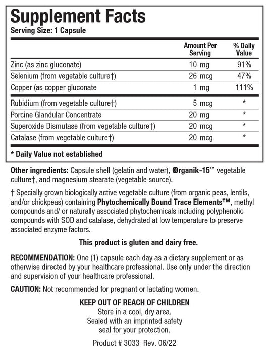 Biotics Research GTA-Forte porcine glandular extract close-up emphasizing glandular support