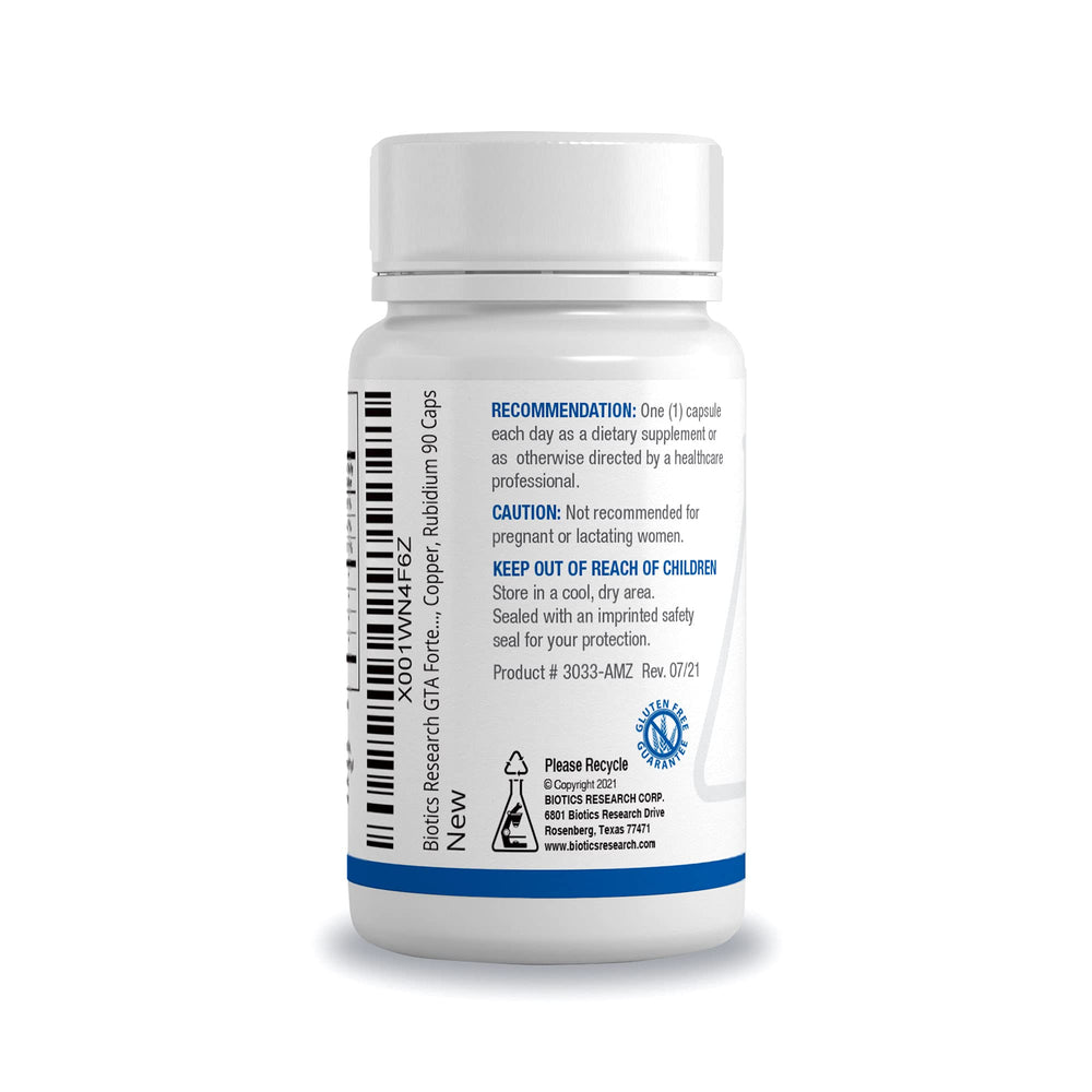 Biotics Research GTA-Forte zinc-selenium-copper blend promoting nutrient balance