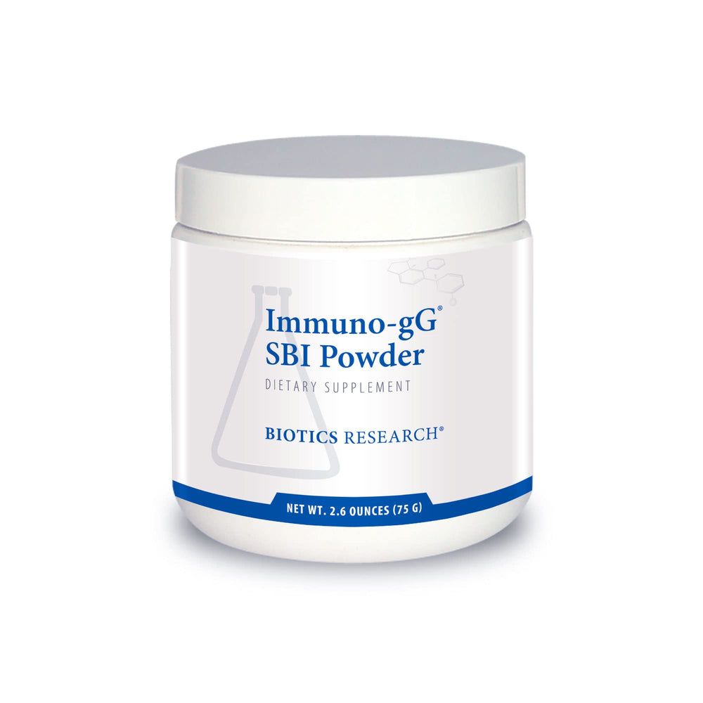 Biotics Research Immuno-gG SBI Powder ready to mix for gut immune support.