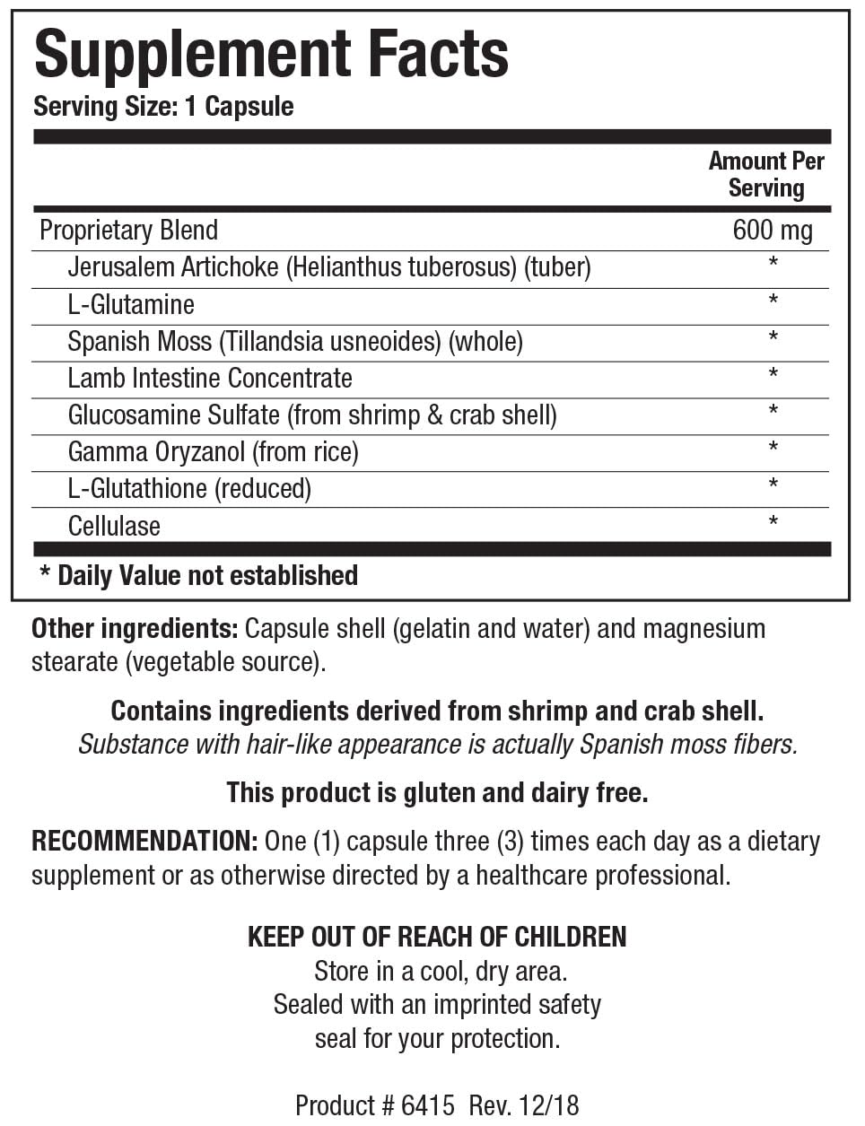 IPS Jerusalem Artichoke ingredient highlights natural prebiotic fiber supporting digestive balance.