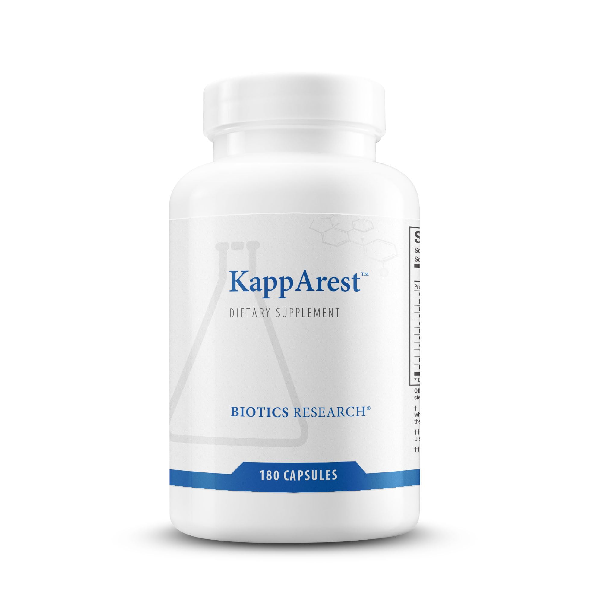BIOTICS RESEARCH KappArest turmeric capsules bottle offers antioxidant support for daily wellness.