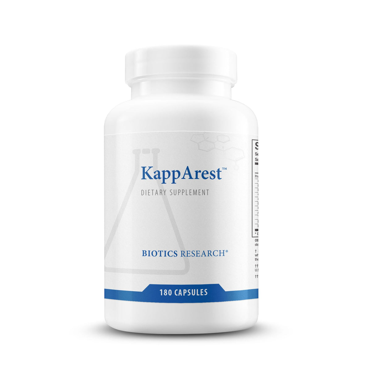 BIOTICS RESEARCH KappArest turmeric capsules bottle offers antioxidant support for daily wellness.