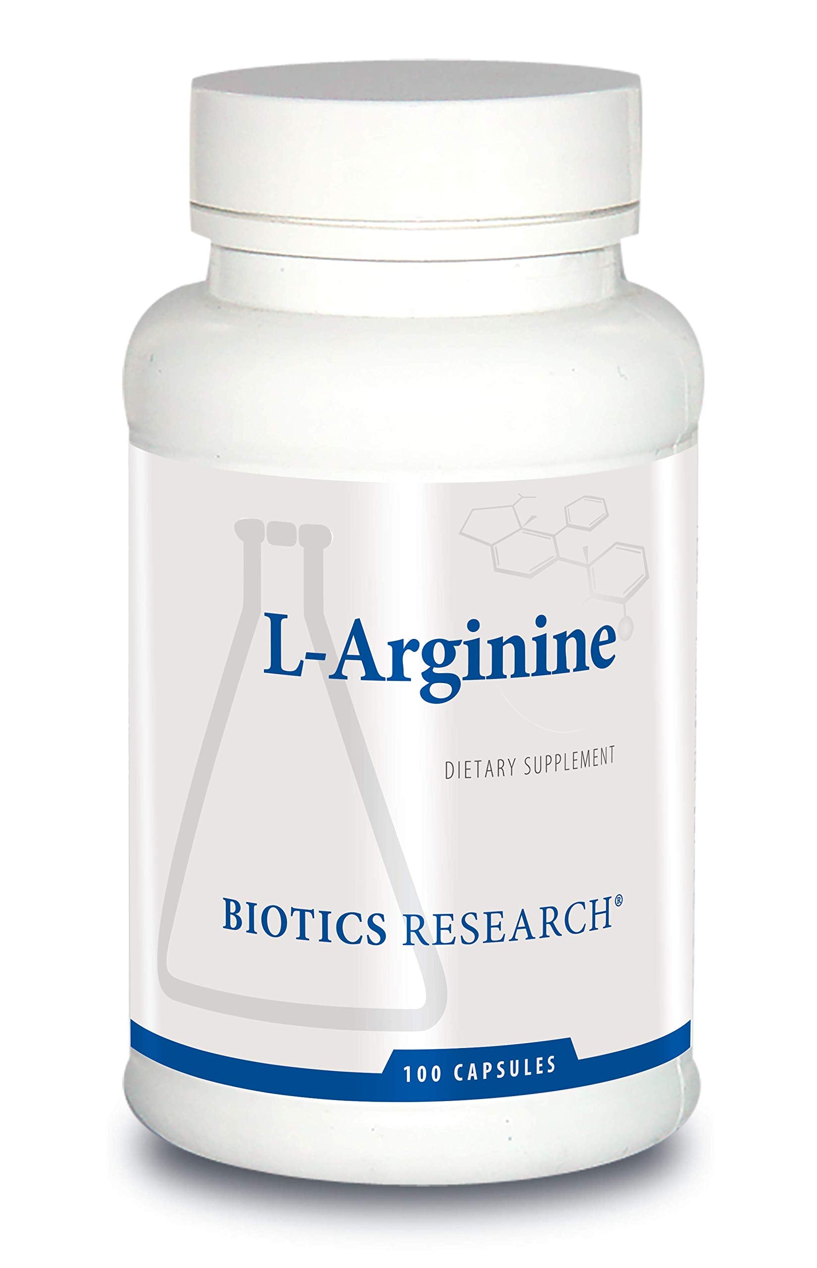 Biotics Research L-Arginine bottle image showing capsules for athletic support