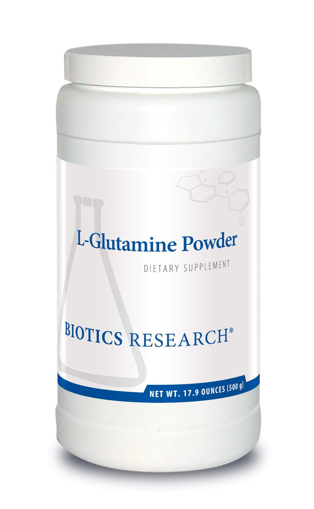 BIOTICS RESEARCH L-Glutamine Powder tub supports gut health and daily wellness.