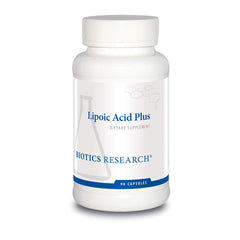 Biotics Research Lipoic Acid Plus bottle with antioxidant-supporting capsules.