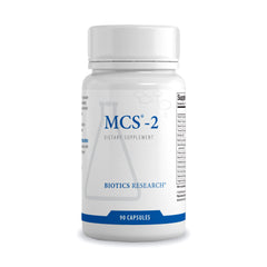 Biotics Research MCS-2 bottle label showing liver-supporting formula for daily wellness