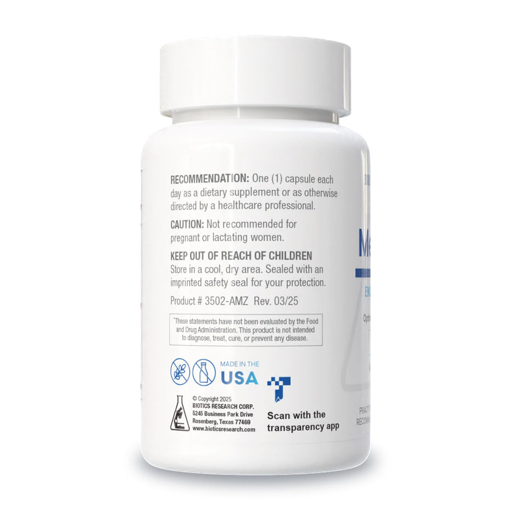 Biotics Research Meda-Stim tablets closeup highlighting compact capsules.